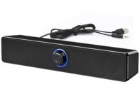 helett H20 USB Powered Computer Portable mini SoundBar used for Desktop PC,Laptop,Mobile Phone(via AUX only) Dual Speakers with 2.0 Stereo,3.5m AUX Input (Black)