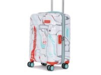 uppercase Cyber Punk (Small) 56cms | Cabin Trolley Bag for Travel |Polycarbonate Hardsided Printed Luggage|Combination Lock|8 Wheel Trolley Bag |Suitcase for Men and Women |2000 Days Warranty (White)