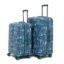 uppercase JFK Trolley Bag Set of 2 (M+L) | Hardsided Polycarbonate Printed Luggage |Combination Lock| Check-in Luggage |8 wheel Trolley Bag | Suitcase for Men & Women | 2000 Days Warranty (Denim Blue)
