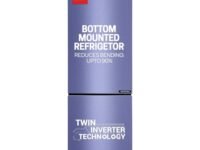 Haier 237 L, 3 Star, 8 In 1 Convertible, Twin Inverter Technology, Bottom Mounted Double Door Refrigerator (HEB-243SI-P, Storm Inox, 2024 Model)
