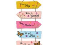 Art Vibes Motivational Quote Decorative Wall Art Mdf Wooden Wall Hanger For Living Room | Bedroom | Gift | Wall Hanging For Home Decoration | Modern Decor Item | Artwork (Wh 7309N),Set Of 5