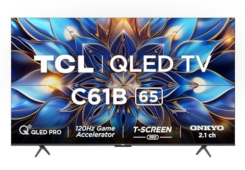 TCL 164 cm (65 inches) 4K Ultra HD Smart QLED Google TV 65C61B (Black)