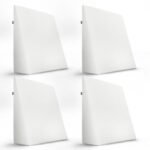 Frido Complete Back Support Wedge Cushion Made with Memory Foam, Improves Comfort and Posture While Sitting/Working on Bed, Pack of 4 (White)