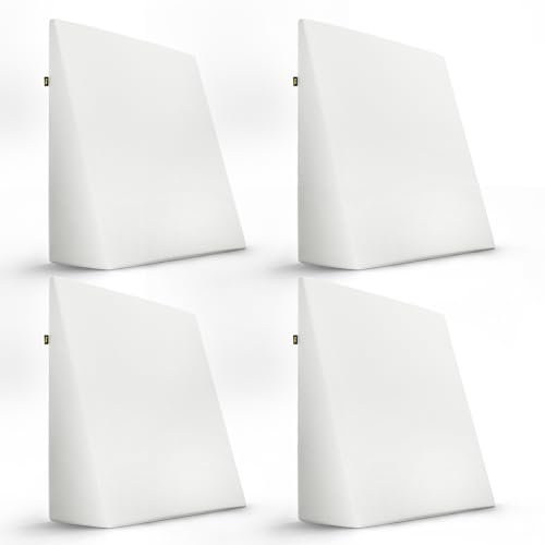 Frido Complete Back Support Wedge Cushion Made with Memory Foam, Improves Comfort and Posture While Sitting/Working on Bed, Pack of 4 (White)