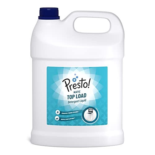 Amazon Brand - Presto! Matic Top Load Detergent Liquid, Mega Saver Pack - 5 Ltr | Gentle on Clothes | Refreshing Fragrance | Bleach-free and phosphate-free Formulation