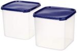 Amazon Brand - Solimo Plastic Storage Containers, Set of 2 (4L Each)