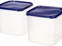 Amazon Brand - Solimo Plastic Storage Containers, Set of 2 (4L Each)