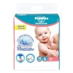 Amazon Brand - Supples Premium Diapers, Small (S), 78 Count, 4-8 Kg, 12 hrs Absorption Baby Diaper Pants