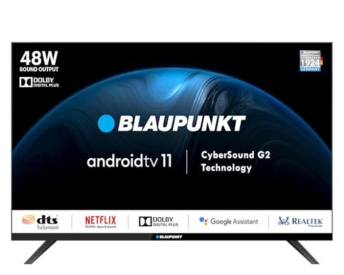 Blaupunkt CyberSound G2 Series 108 cm (43 inch) Full HD LED Smart Android TV 2023 Edition with Dolby Digital Plus & 48 W Sound Output (43CSG7105)