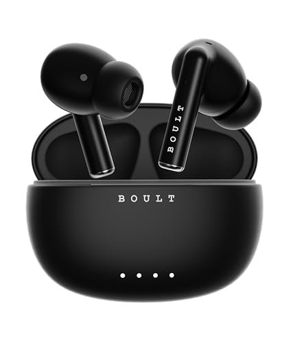 Boult Audio W20 Truly Wireless in Ear Earbuds with 35H Playtime, Zen™ ENC Mic, 45ms Low Latency, 13mm Bass Drivers, Type-C Fast Charging, Made in India, Touch Controls, IPX5 ear buds TWS (Space Black)