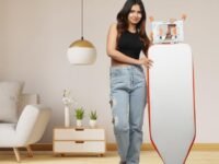 Branco Foldable Ironing Board for Home 51" x 32" Inch | Aluminised Ironing Surface | Ironing Board with Iron (Press) Stand/Holder | Adjustable Height Iron Table | Table for Ironing Clothes | Silver