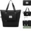 Cherryland Oxford Fabric Large Capacity Travel Bag, Foldable Travel Bag, Expandable Travel Duffel Bag, Collapsible Waterproof Large Capacity Travel Handbag, Overnight Bag For Women, Black