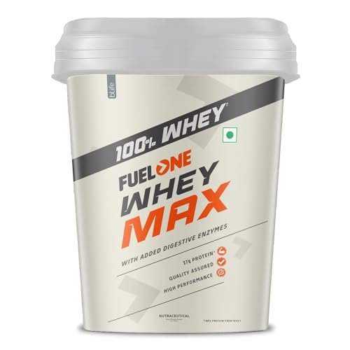 FUELONE Whey Max, Whey Protein Concentrate & Whey Protein Isolate, 27G Protein (Chocolate, 4Kg / 8.8 Lbs)