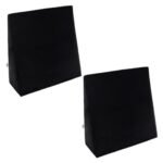 Frido Complete Back Support Wedge Cushion Made with Memory Foam, Improves Comfort and Posture While Sitting/Working on Bed, Pack of 2 (Black)