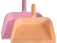 Heart Home Plastic Lightweight 10" Dustpan With Comfort Grip Handle for Easy Sweep Broom, Pack of 2 (Pink & Light Pink)