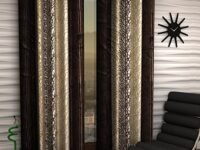 Home Sizzler Abstract 2 Piece Eyelet Polyester Window Curtain Set - 5ft, Brown