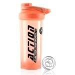 IMPHI Gym Shaker Bottle Ideal for Protein shake, Pre-workout and Leak-proof Plastic Material (Light Orange)