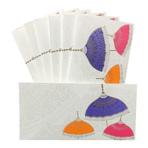 Jhintemetic® - Pack of 10 Colourful Designer Shagun Lifafa/Money Gift Envelope Digitally Printed for Gifting Money on Wedding, Birthday & Any Other Occasion D-067