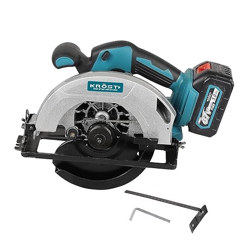 KROST 7" Cordless 37V Brushless Motor Circular Saw Marble Cutting Machine | Ceramic, Tile,Stone, Woodworking Electric Circular Saw | Portable Saw.(Blade Not Included) (Cordless 7" Circular Saw)