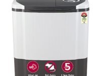 LG 7 Kg 5 Star Wind Jet Dry Semi-Automatic Top Loading Washing Machine (P7020NGAZ, Dark Gray, Rat Away Feature)