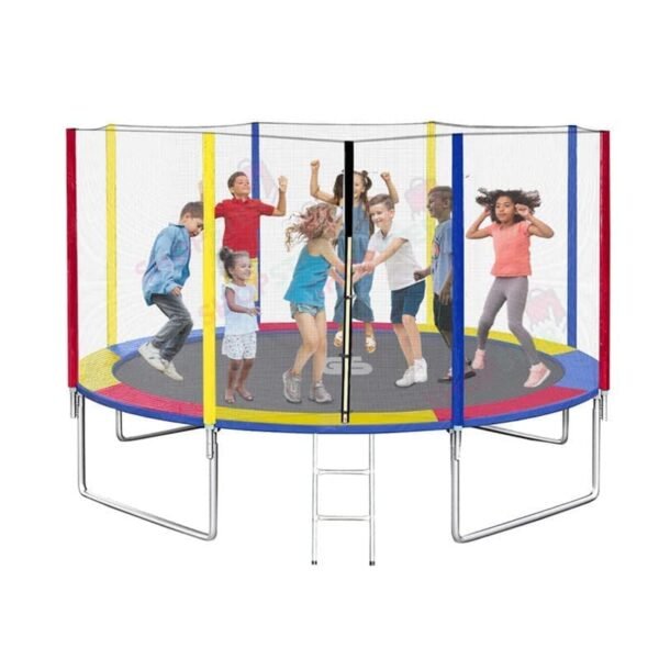Let's Play® Imported Trampoline Jumping Trainer 6 FT, 8 FT, 10 FT, 12FT, 14FT, 16FT for Kids and Adult, Rebounder Trampoline with Safety Net & Spring, Pad Indoor and Outdoor, Multi-Colour