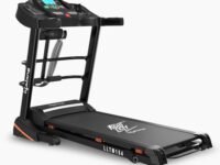Lifelong Treadmill for Home with Massager - 4.5 HP Peak Motorized Treadmill, 3 Manual Inclines, 12 Fitness Presets, Max Running Speed 14 km/hr - Heart Rate Sensor, Fitshow App, Max Weight 110Kg