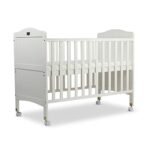 LuvLap Cot C-65 Wooden Baby Cot for Kids with Mattress, 3 Level height adjustment, Convertibleinto low toddler bed, Made of New Zealand Pine Wood, Suitable for Newborn babies (White)