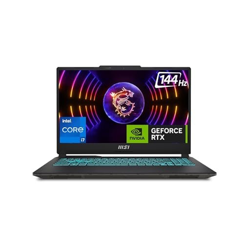 MSI Cyborg 15, Intel 12th Gen. i7-12650H, 40CM FHD 144Hz Gaming Laptop (16GB/512GB NVMe SSD/Windows 11 Home/Nvidia GeForce RTX4050, 6GB GDDR6/Translucent Black/1.98Kg), A12VE-070IN