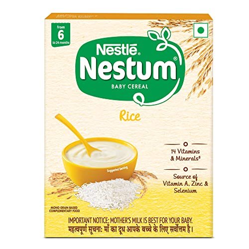 NESTUM Baby Cereal – From 6 to 12 months, Rice, 300g Bag-in-Box Pack