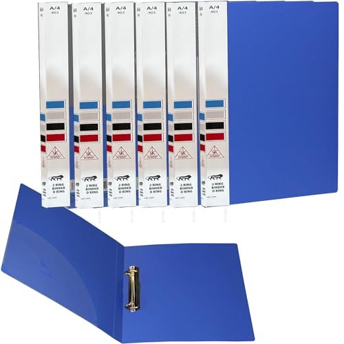 NSSP 2D Ring Binder File| Durable Polyethylene File Folder Document for Professional Use| Holds Upto 250 Sheets (Sky Blue, Pack of 6)