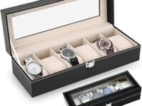 Niralasa 6 Slot Watch Storage Holder and Display Collection Box with Transparent Glass - Watch Case Organiser for Men and Women