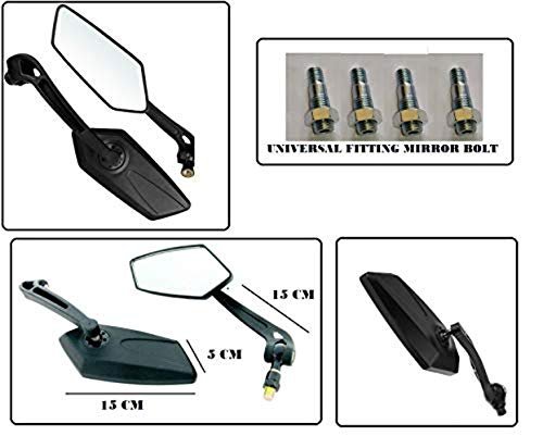 PA Fancy Small 5 Edge Rear View Mirror for Honda Activa 3G (Pack of 2)