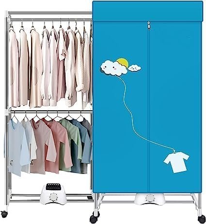 PAGASUS Stainless Steel Electrical Clothes Dryer, Blue