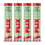 PLIX - THE PLANT FIX Probiotics+ Apple Cider Vinegar Effervescent Tablets | Supports Digestion, Improves Gut Health & Metabolism | With 10bn CFU | 15 Tablets, Pack of 4 | For Men & Women