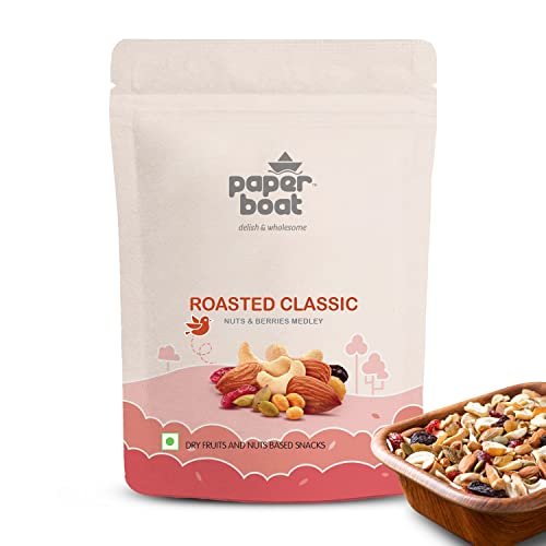 Paper Boat Classic Roasted Nuts, Seeds & Berries Medley, Trail Mix I Almonds I Cashews I RaisinsI Mix Seeds Pouch (200 g)