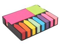 Pinzo Sticky Note Memo Pad With 8 Index Tabs, Bright Neon Colors