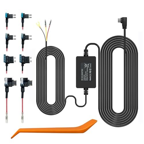 REDTIGER Muti-Size Hardwire Kit for F9/F17 Mini Dash Cam, USB C Power Port, 24-Hour Parking Monitoring with Low Voltage Protection