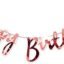 SOI Happy Birthday Toy Banner Bunting Metallic Cursive Design Set (Rose Gold Bunting)