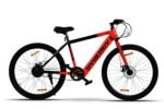 SYNERGY B2 Electric Cycle with Dual Disc Brakes, 250w BLDC Motor, 10.4Ah Li-Ion Battery, LCD Speedometer, 95% Pre-Assembled with Charger, Red Color (LCD Display-10.4ah)