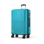 Safari Astra 8 Wheels 76 Cms Large Check-in Trolley Bag Hard Case Polycarbonate 360 Degree Wheeling System Luggage, Trolley Bags for Travel, Suitcase for Travel, Cyan