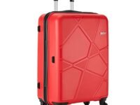 Safari Pentagon 75 cms Large Check-in Polypropylene (PP) Hard Sided 4 Wheels 360 Degree Rotation Luggage/Suitcase/Trolley Bag (Cherry Red)