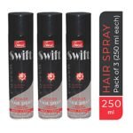 Simco Swift Hair Spray | For All Hair Types | Pack of 3 (250 ml each) | Ideal for Men & Women | Set the Desired Hairstyle