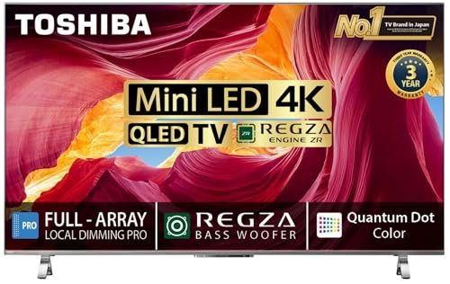 TOSHIBA 139 cm (55 inches) 4K Ultra HD Smart Mini LED QLED TV 55M650MP (Black)