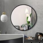 The Arts Box Round Wall Mirror I Metal Frame I Modern Design Metal Frame I Bathroom Wash Basin, Bedroom, Drawing Room (Black, 20)