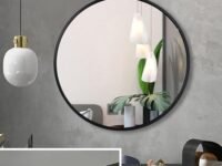 The Arts Box Round Wall Mirror I Metal Frame I Modern Design Metal Frame I Bathroom Wash Basin, Bedroom, Drawing Room (Black, 20)