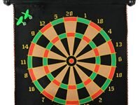 Toyshine Magnetic Power with Double Faced Portable and Foldable Dart Game with 4 Colourful Non Pointed Darts for Kids, Multi Colour, 12-Inch SSTP