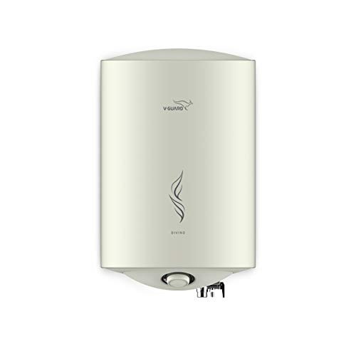 V-Guard Divino Geyser 15 Litre Water Heater for Home | 5 Star Rating | Vitreous Enamel Tank Coating | Advanced Multi-layered Safety | Suitable for Hard Water & High-rise Buildings | White