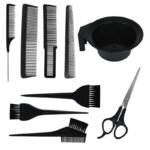 VEDETIC Plastic Dye Brush and Mixing Bowl Hair Colouring Kit - Includes Hair Dye Bowl, Comb, Colouring Applicator Brush, 1 Scissor, Tail Comb for Salon and Home Use