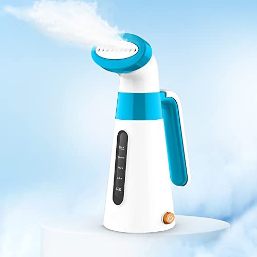 VRJTEC Garment Steamer Handy Steam-600W With Detachable Fabric Brush & 120Ml Capacity, (White/Blue), 600 Watt