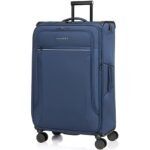 Verage Teldo Softside Expandable Spinner Wheel Luggage, Navy, Checked-Large 29-Inch, Navy Luggage